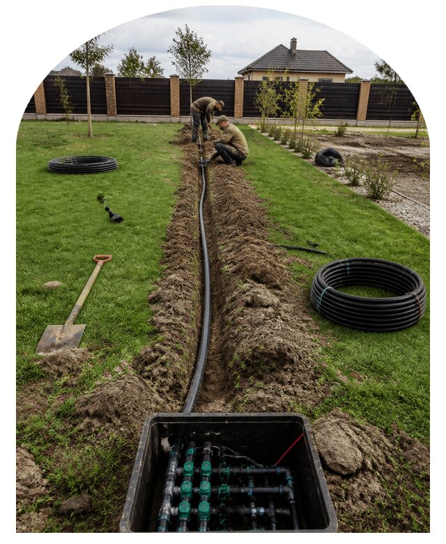 Проектирование и монтаж системы полива участка в Карабулаке